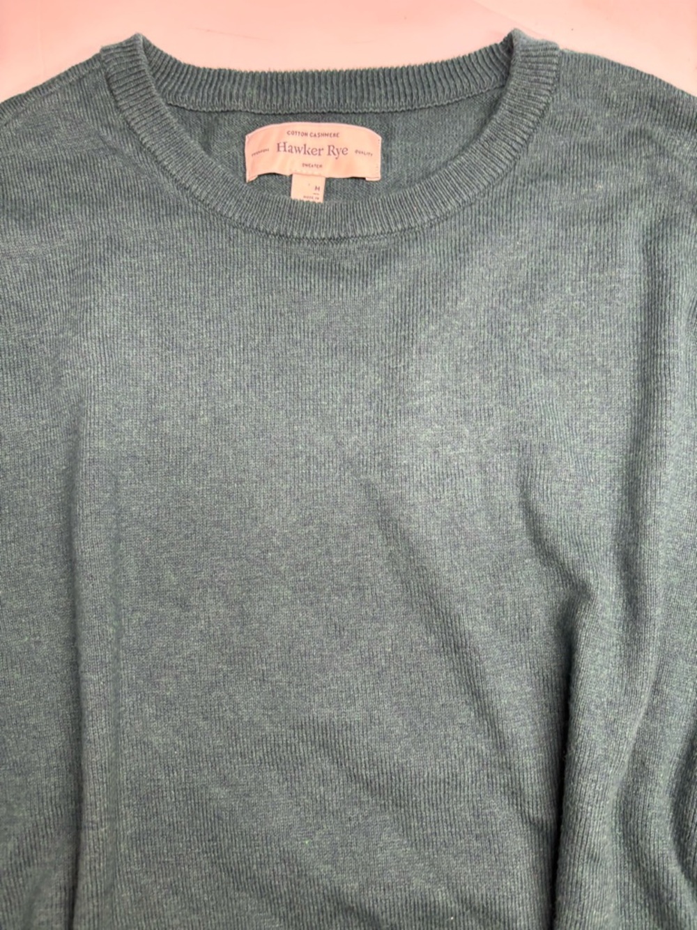 Men's Crewneck Sweater - Teal Green - Picture 2 of 4